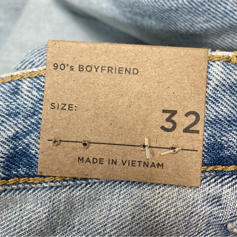 Pacsun Women’s 90’s Boyfriend Jeans Distressed Blue High Rise Relaxed Leg 32 - Picture 12 of 16